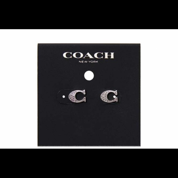 COACH Silver Pave Studs - Picture 1 of 4